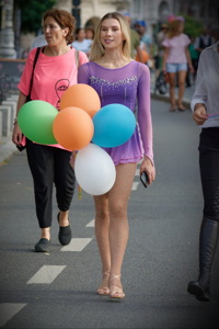 Girl with balloons